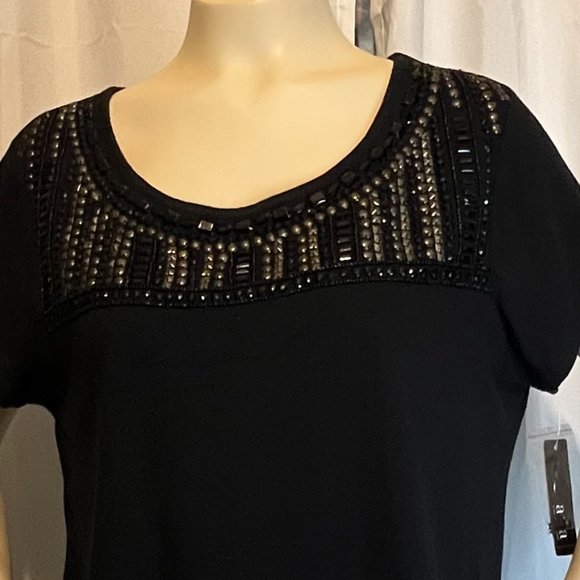 A.N.A EMBLISHED BLACK TSHIRT NWT SIZE XL - Picture 3 of 5